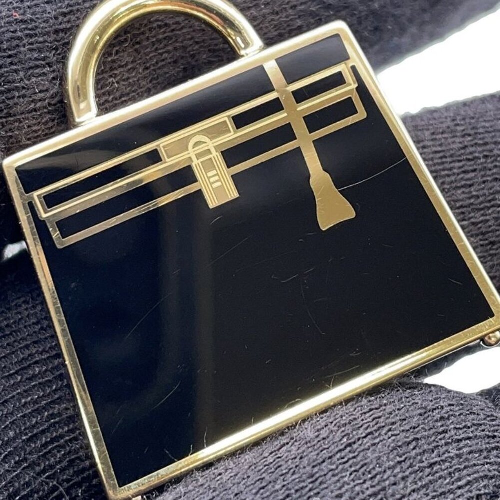 ★SOLD★ Hermes Charm Curiosity Kelly Lucky Black Gold Lacquer - Picture 4 of 8